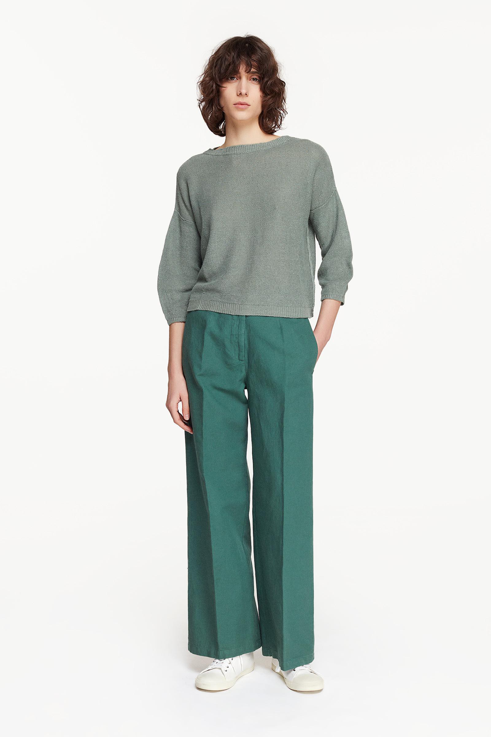 Teal wide leg trousers Clearance