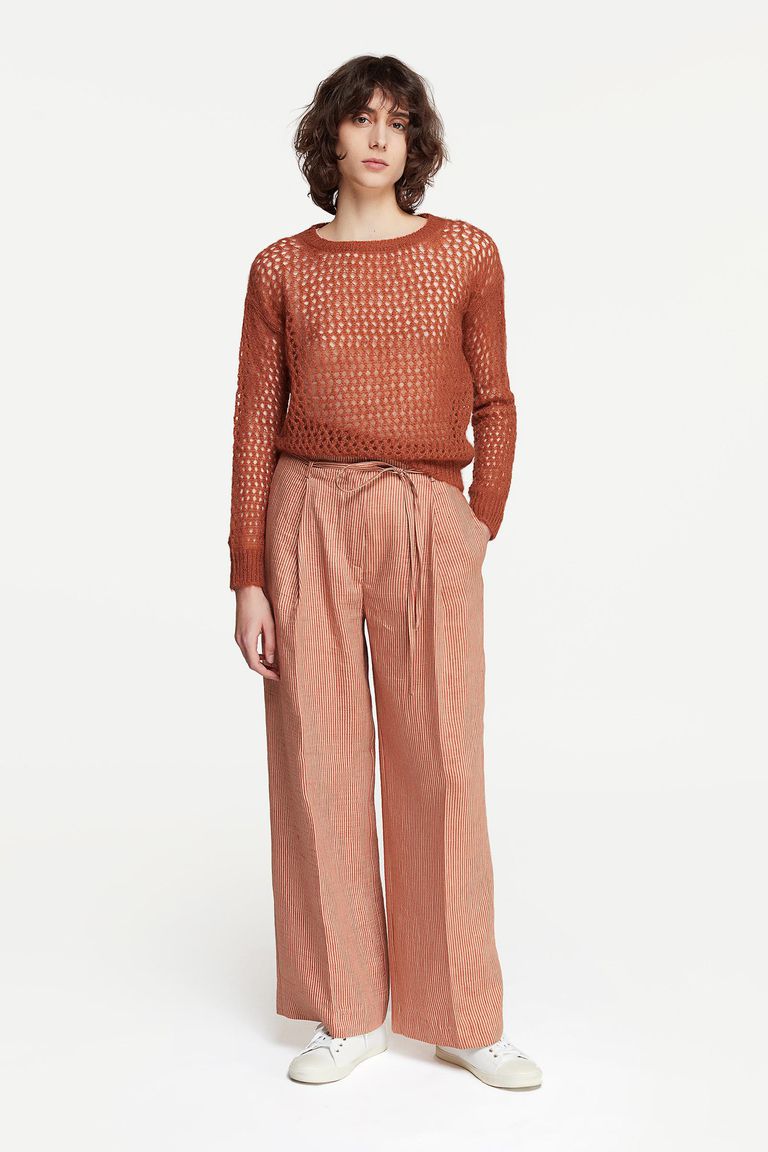 sheer wide leg trousers