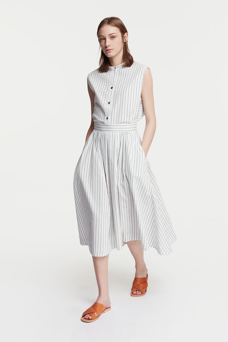 striped midi skirt