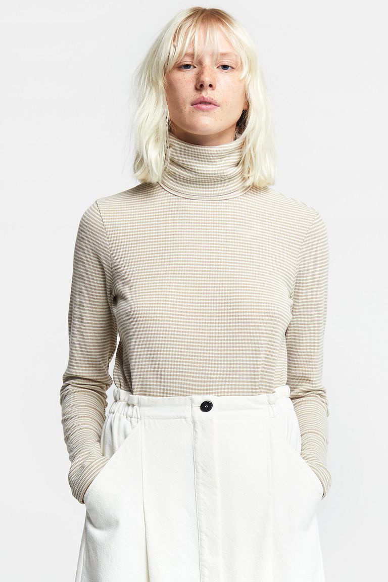 pinstripe turtleneck